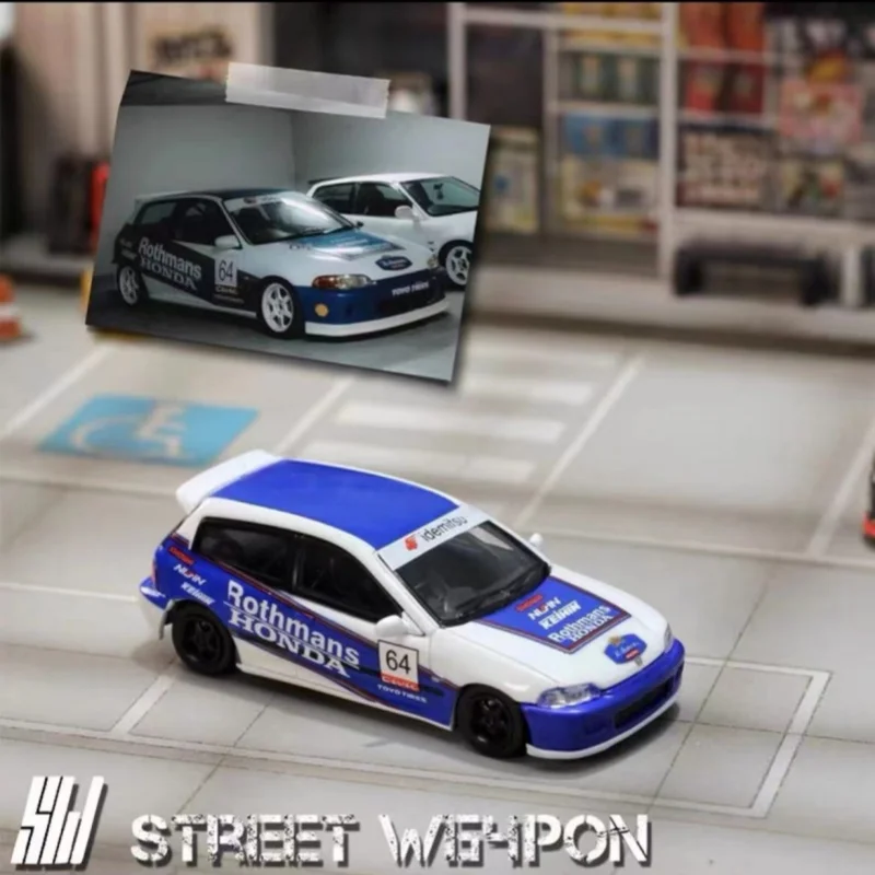 StreetWeapon 1:64 Honda civic EG6 Rothmans PlayStation alloy car model