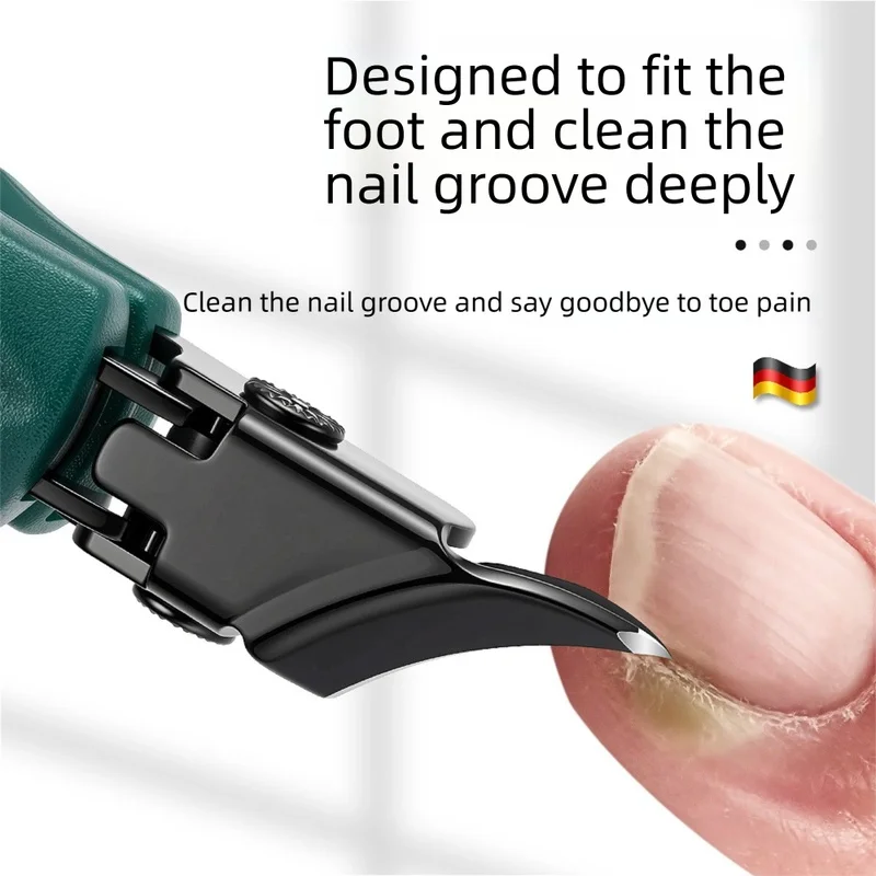 Wide Opening Ultra Sharp Slant Tip Nail Nipper, Splash-proof Toenail Clipper for Thick Nails Pedicure Manicure Tool
