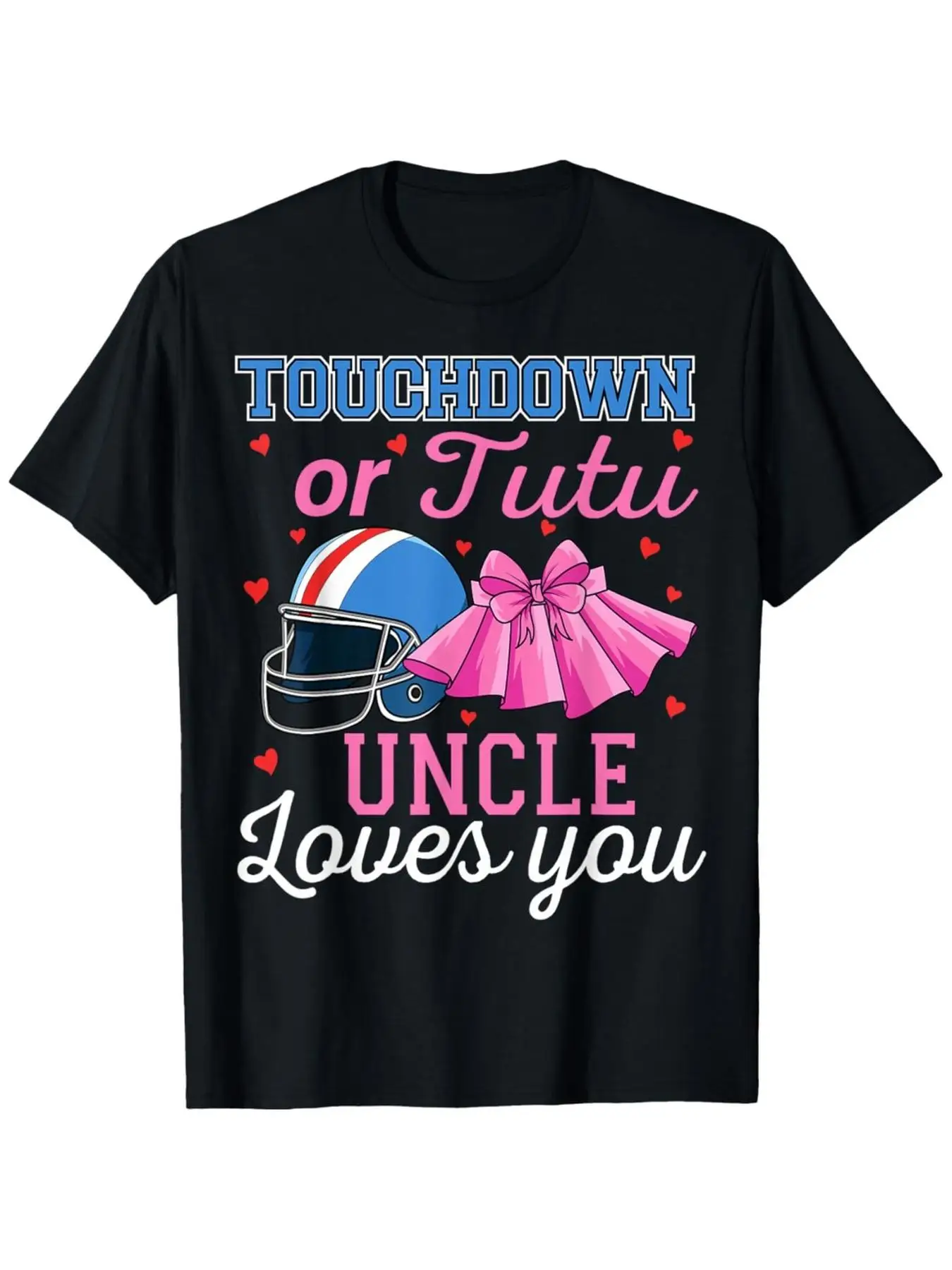 Men's Touchdown or Tutu Gender Reveal T-Shirt - Football & Tutu Print Pregnancy Announcement Tee, Ultra-Soft Breathable Shirt fo