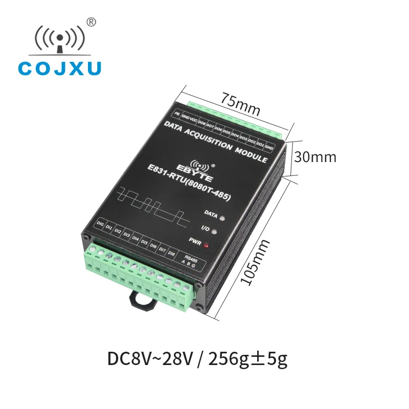 Modbus RTU Relay RS485 Digital Quantity 8 Channel Digital Input Output Dry Contact Acquisition IO Controller E831-RTU(8080T-485)