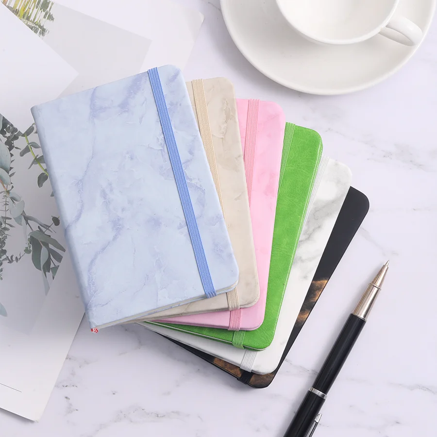 Pocket notebook - A6 portable mini strap notebook, 200 pages, suitable as a gift for men and women, work notebook