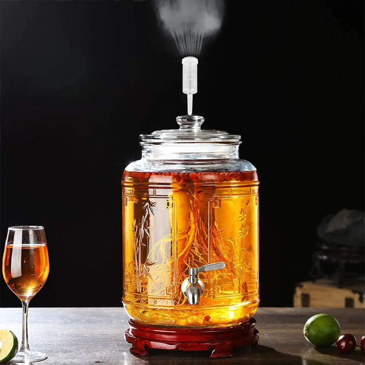 Fermentation Lids Kit,Airlock For Fermentation Air Locks With Black Grommets Airlock Bubble For Beer And Wine,Jar