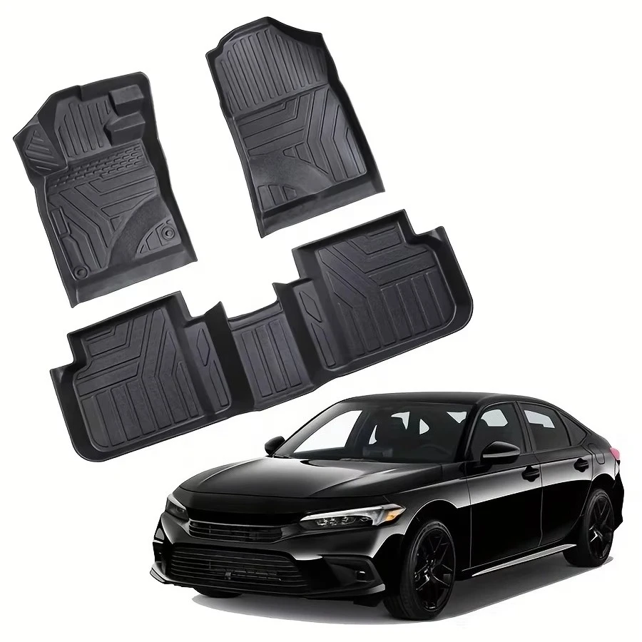 

Universal Auto Floor Mats 3PCS - Anti-Slip Waterproof Heavy Duty Mats Fits Most Cars for Civic 2021-2024