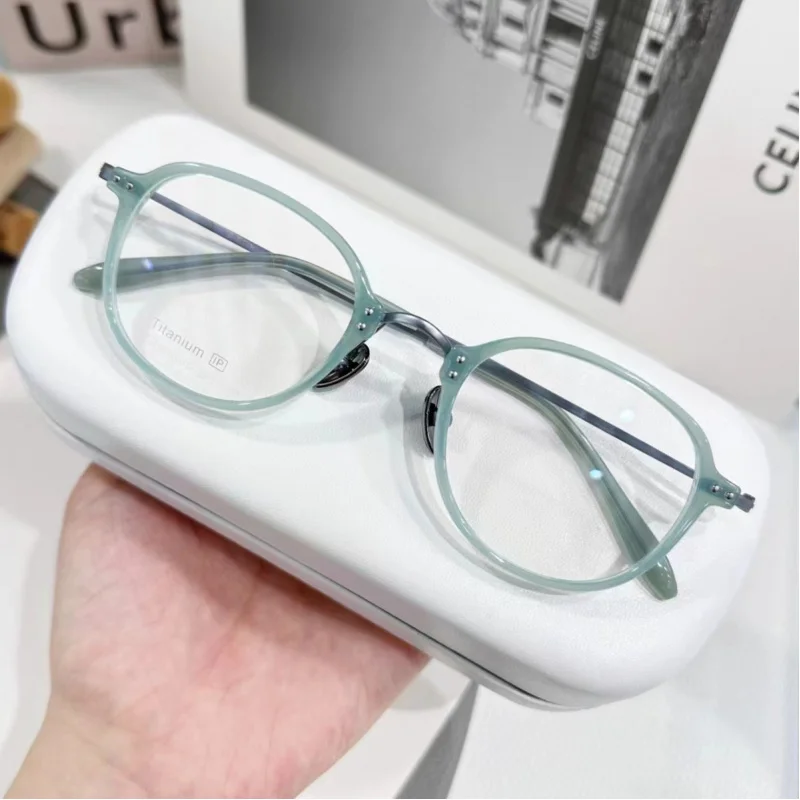 Plate plus Pure Titanium Frame Can Be Equipped with Degrees Anti-Blue Light New Glasses