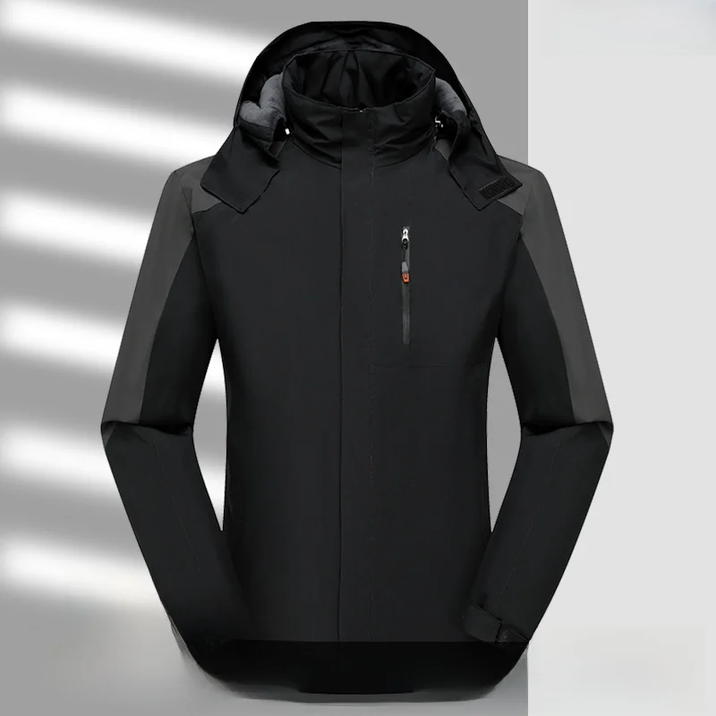 

Men's Loose Fit Thiened Fce Lined Hooded Cotton Jaet Warm Top for Autumn Winter Casual Wear Stand Size Big Size