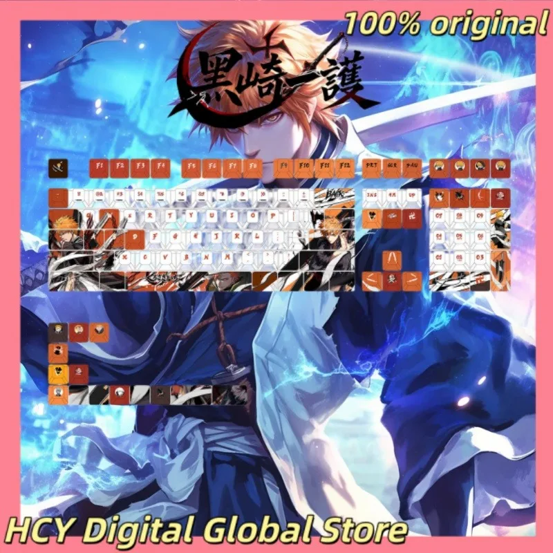 NEW Kurosaki Ichigo Theme Anime Keycap Mechanical Keyboard PBT Customized Cute Keycap PC Game Keyboard Accessories Gift Collect