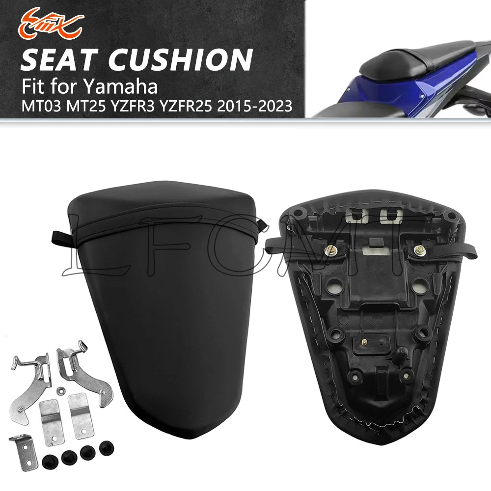 Motorcycle Rear Seat Pillion Passenger Seat Saddle Pad Cushion Fit for Yamaha MT03 MT25 MT-03 YZF R3 R25 YZFR3 YZFR25 2015-2023