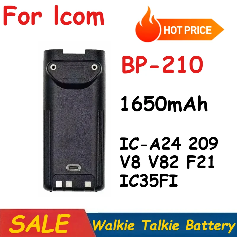 

Battery 7.2V 1650mAh BP-210 for Icom IC-A24 209 V8 V82 F21 IC35FI Walkie Talkie Brand-New High Quality