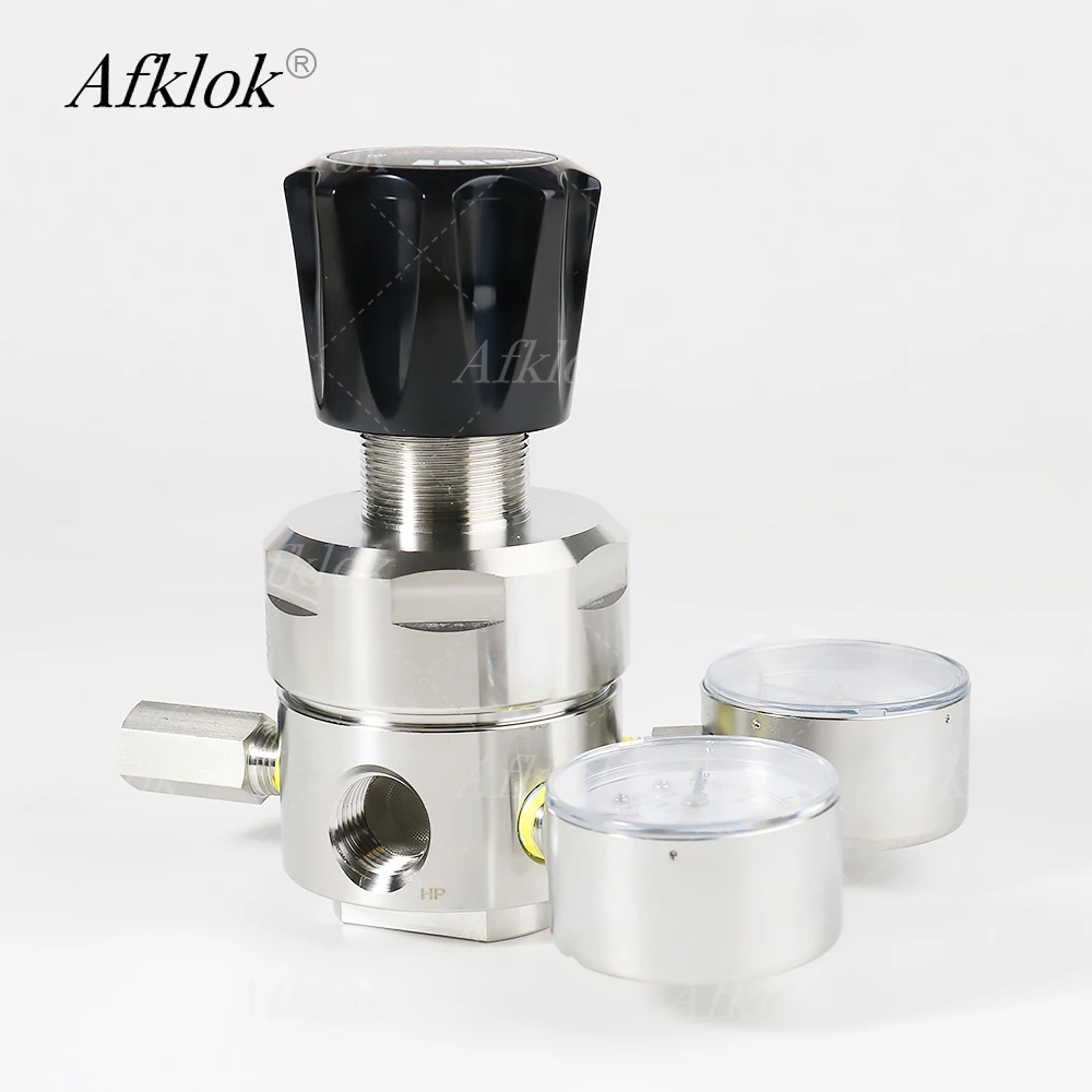 Inlet 4000 Outlet 300psi Industrial Gas Pressure Regulator 1/2 Inch Dual Gauge Medium Flow with Relief Valve Corrosion Resistant