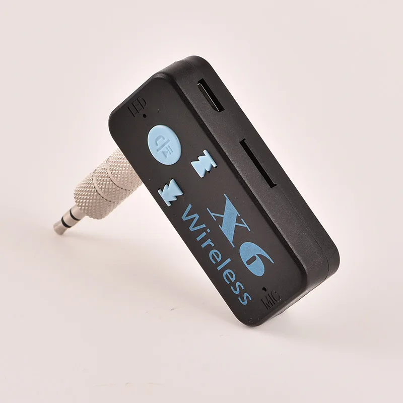 3in1 Wireless Bluetooth-compatible Adapter X6 USB Receiver 3.5mmAudio Jack TF Card Reader MIC Call Support Car Speaker Headphone