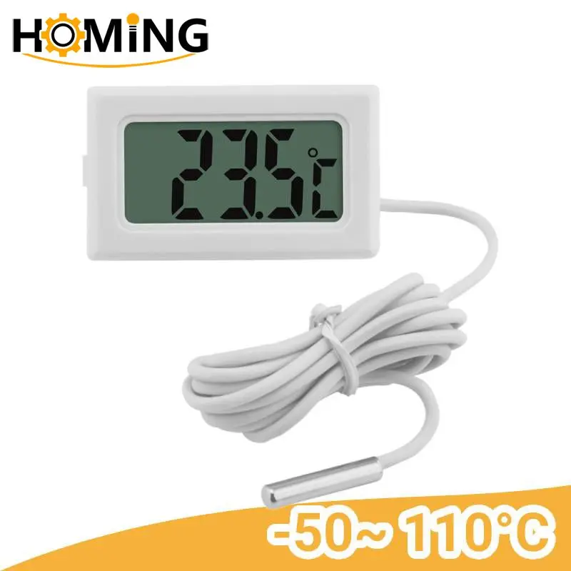 LCD Digital Thermometer Electronic Precision Sensor Temperature Measuring Tool Indoor Humidity Meter Gauge Instrument With Cable