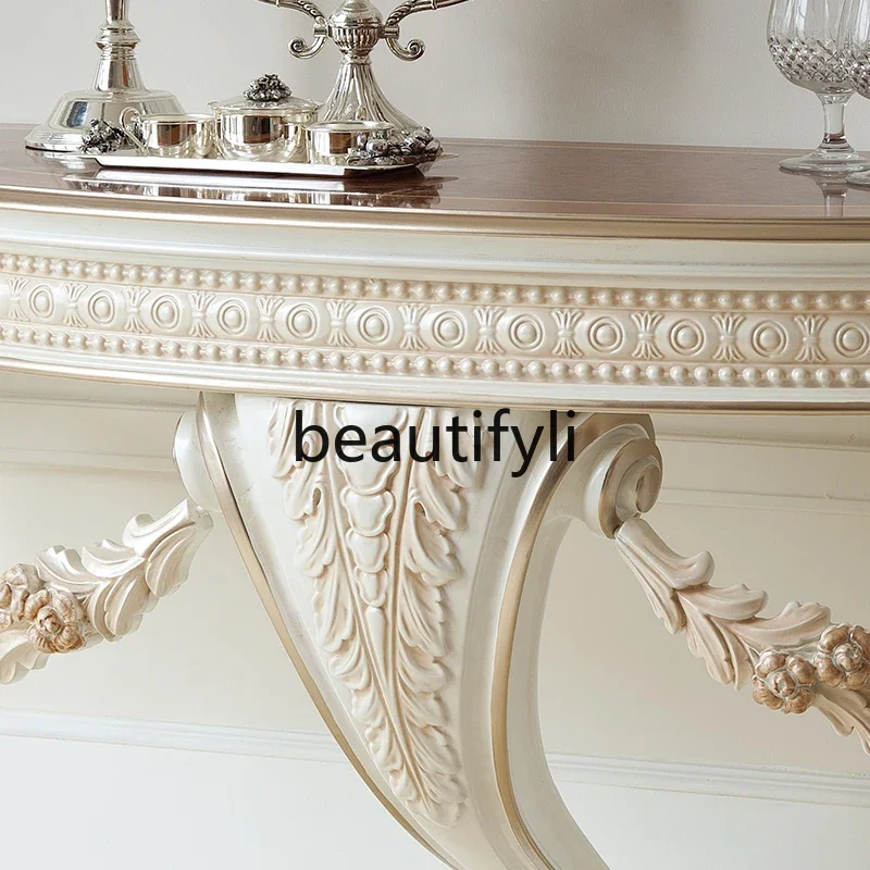 

yj21 French palace entrance table solid wood European shelf hand-carved