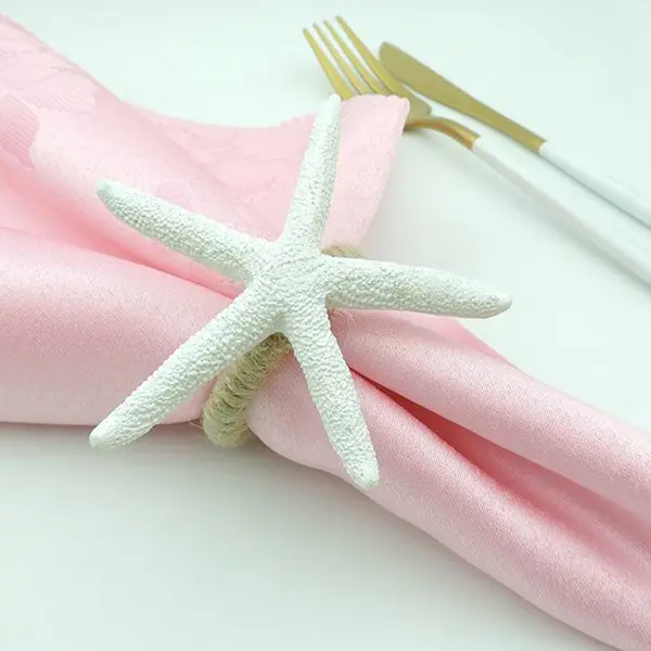 New Napkin Rings Set of 6, Sea Star Napkin Ring for Starfish Serviette for Tables, Wedding, Birthday, Banquet, Christmas