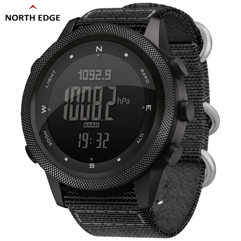 NORTH EDGE APACHE-46 Men's Digital Watch Swimming Running Sports Watch Temperature Gauge Barometer Compass Waterproof 50M reloj