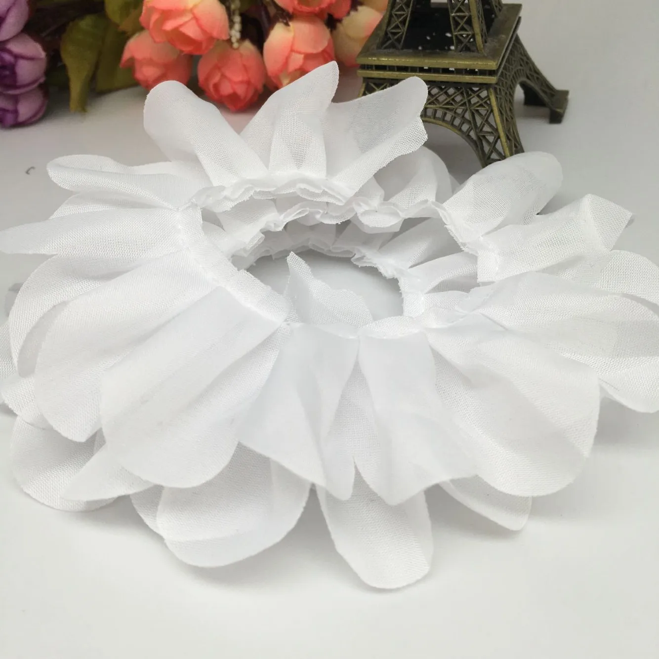 4.5CM Embossed Plain ChiffonToy Pleated Skirt Confused Baby Clothing Ornaments Discount Lace  5 Meters