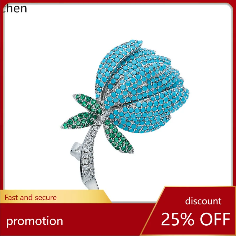 

Zml full zirconia tulip brooch - exquisite, high-end, and chic