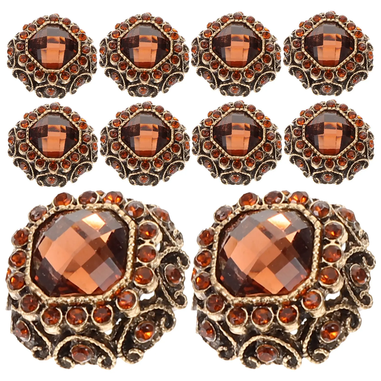10Pcs Metal Sewing Buttons Rhinestone Coat Fastener Clothing DIY Clothes Accessories Replacement Buttons for Sewing Supplies