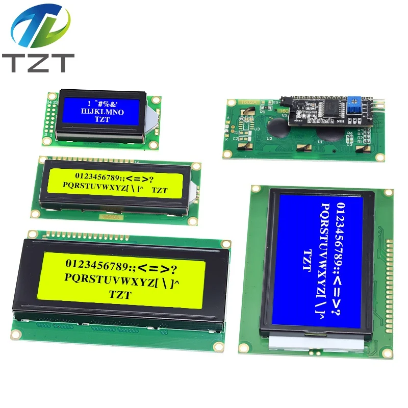 LCD Module Blue Green  Screen For Arduino 0802 1602 2004 12864 LCD Character UNO R3 Mega2560 Display PCF8574T IIC I2C Interface