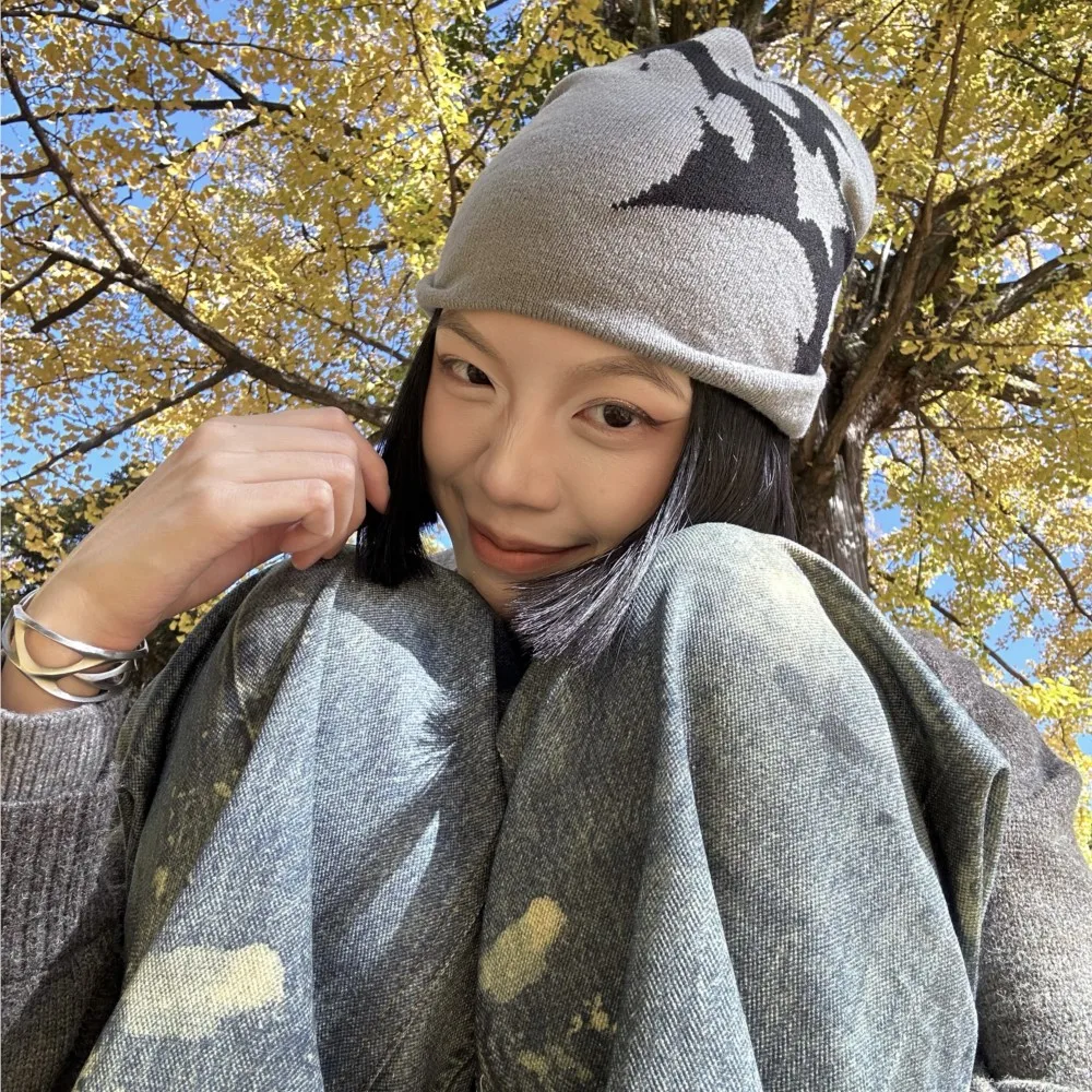 Women Hat Knitting Beanies Goth Star Caps Men Y2k Streetwear