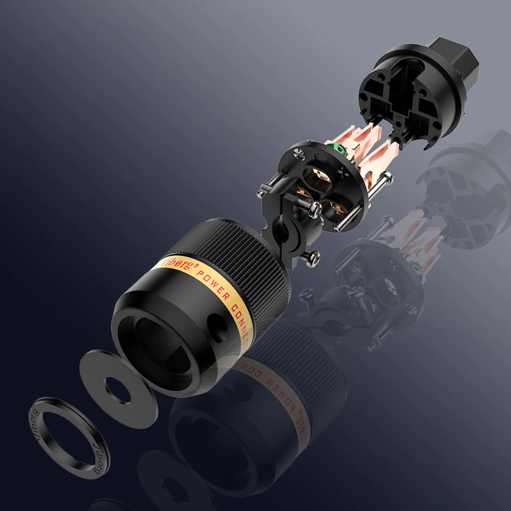 Viborg Audio VE501+VF501 reines Kupfer unplattiert EU-Schuko-Netzstecker IEC-Buchse für DIY-Audiokabel