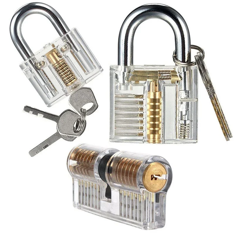Visible Practice Lock Set Locksmith Training Lock Set 7pcs Transparent Lock for Practice for Beginner