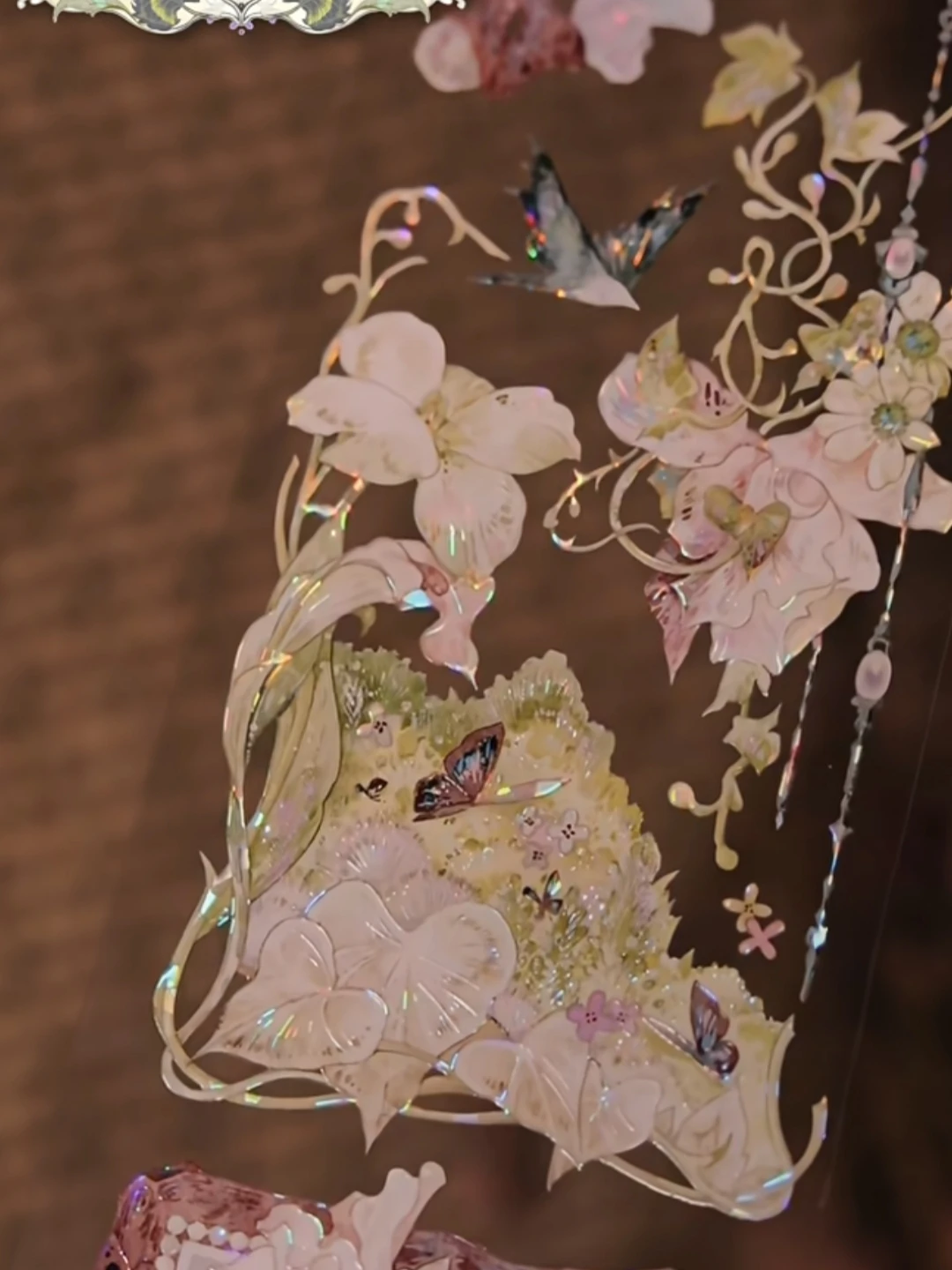 زهرة الطحلب شل ضوء لامعة الحيوانات الأليفة الشريط Gu Mei قاعدة خلفية زهرة الوردي #2