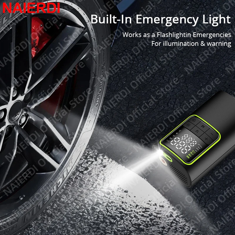 NAIERDI Portable Digital Tire - Car Portable Tire Inflator 评论和价格