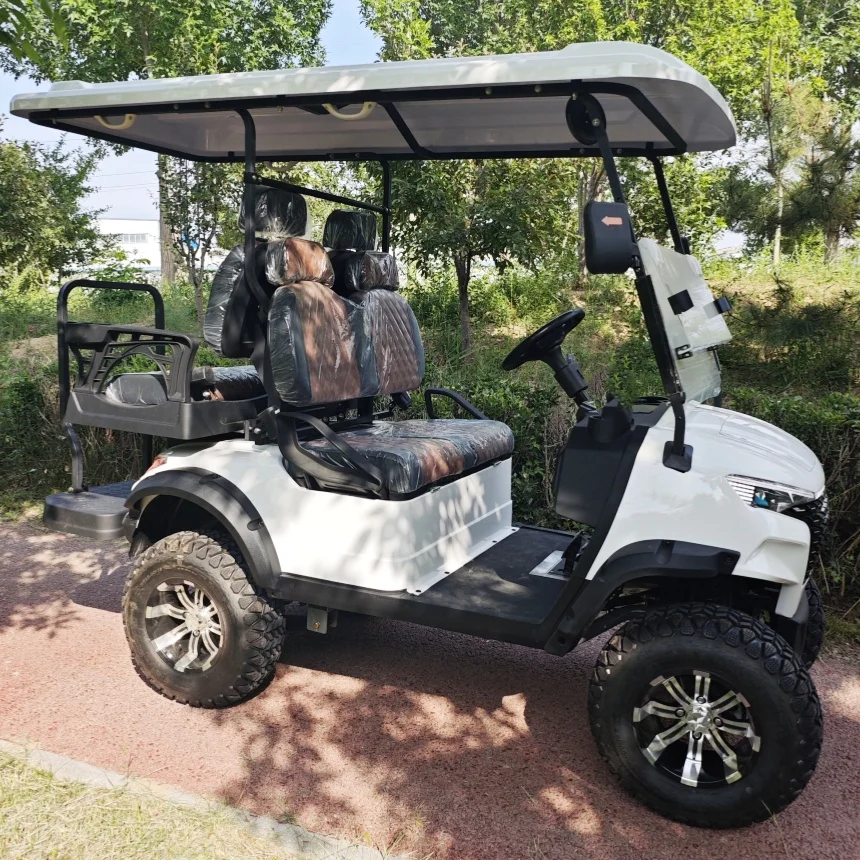 Popular 4 Seater Tourist Adult Electric Tricycles With Lithium Battery Lockable Storage Box New Energy Electric Golf Cart
