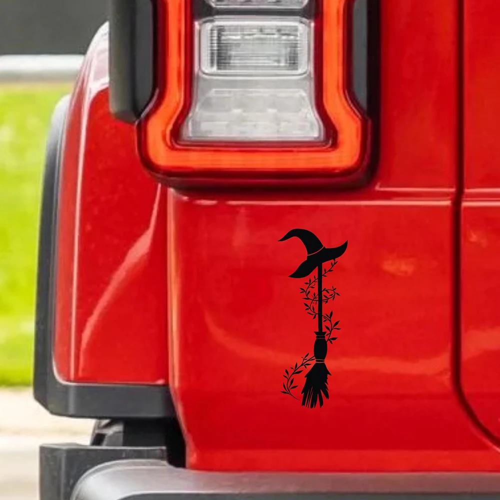 Funny Witches Broom Car Styling Vinyl Decals,Die Cut Vinyl Waterproof Tuning Stickers Accessories