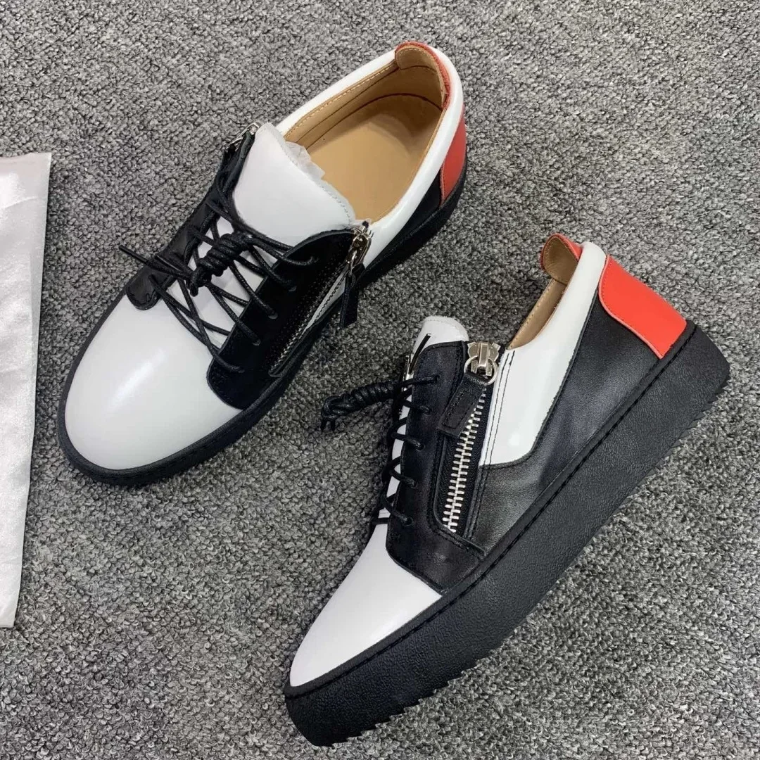 

New Fashion Casual Sneakers for Men Brand Designer Women Tennis shoes Luxury Real Leather GZ Loafers Sports shoes 35-48 G0014