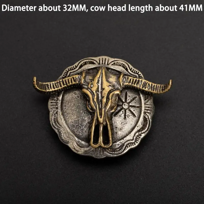 Totenkopf-Design Kupfer-Schraubverschluss Concho im Vintage-Stil Lederhandwerkszubehör für Western-Stiefel, Gürteldekoration und DIY-Projekte – Detail 2