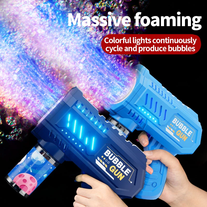 One Pack Of Children's 10  Launcher Handheld Portable Electric Automatic Bubble Gun LED Light For Boys And Girls