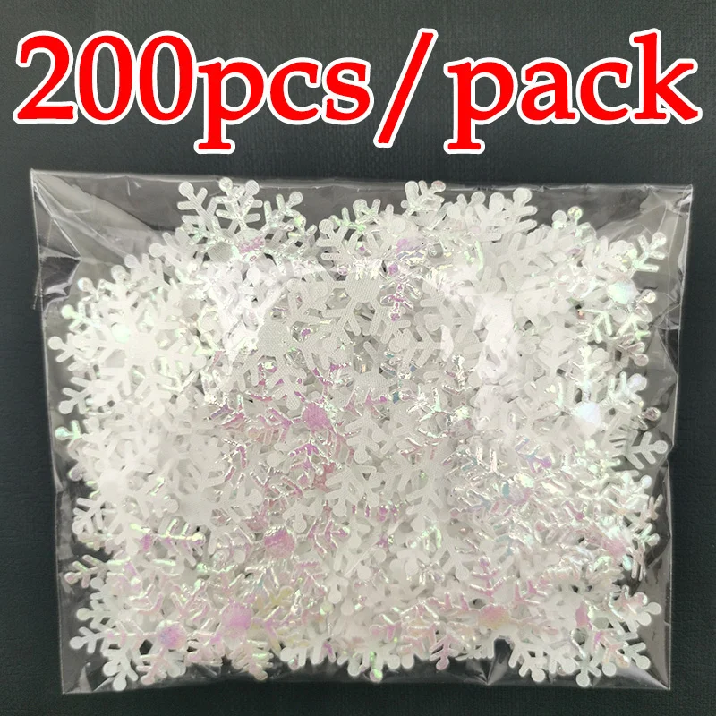 (200pcs/pack) 30mm Christmas Fake Snowflakes Confetti Artificial Snow Xmas Tree For Home Party Wedding Decorations