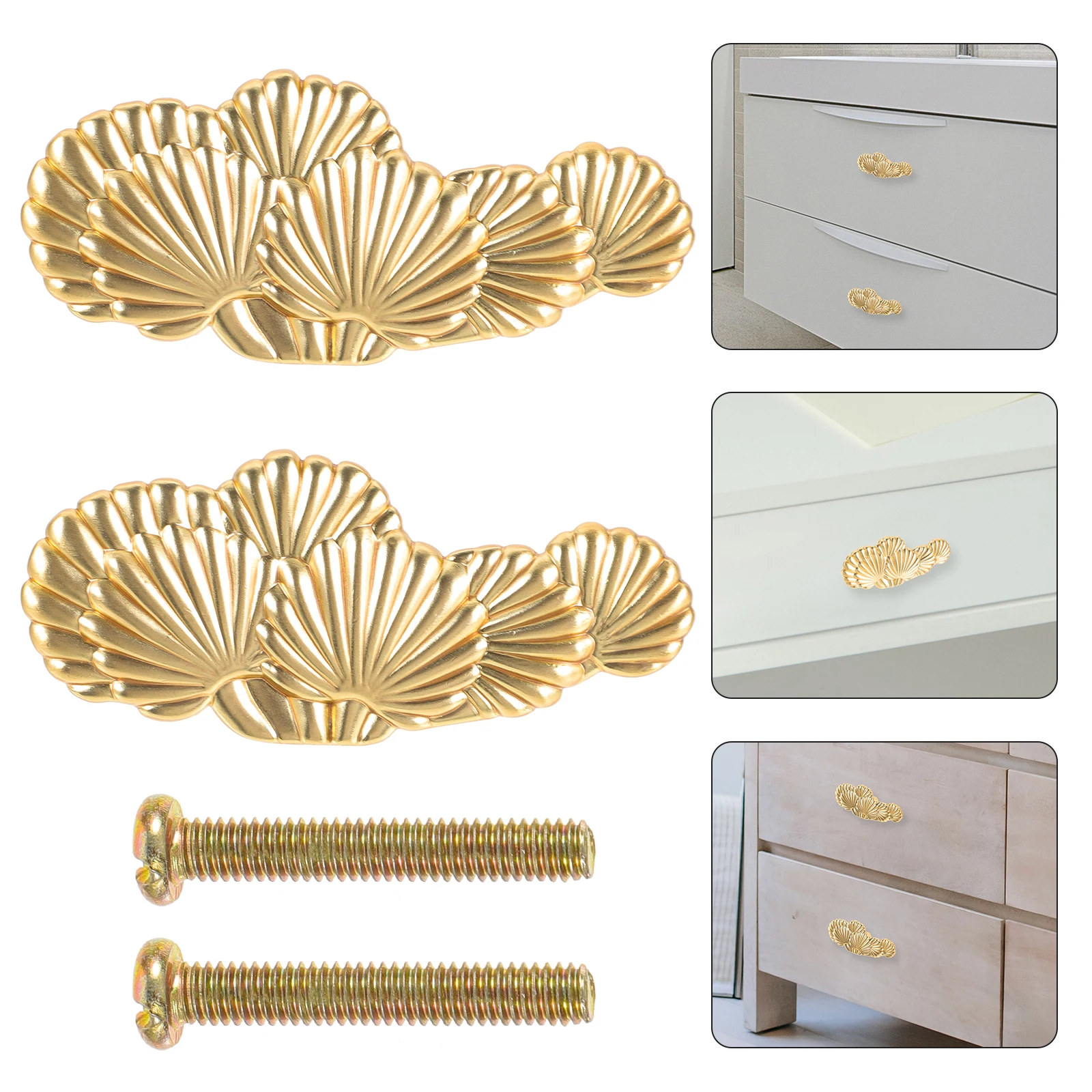 

2 Pcs Door Handles Hardware Zinc Alloy Pull Pulls Knobs Dressing Table Wardrobe Chinese Style Furniture Golden Metal