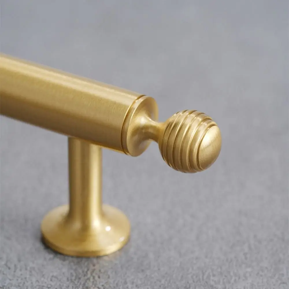 Solid Brass Furniture Handles Brushed Antique Brass Single-Hole Mounting Drawer Knobs Long Handle Design Antique Bronze Finish