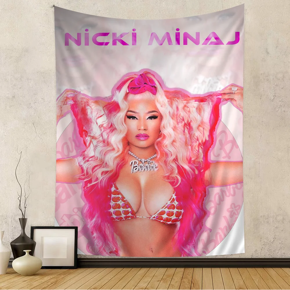 

Singer Nicki Minaj Anime Tapestry Wall Hanging Decoration Household Wall Hanging Home Decor