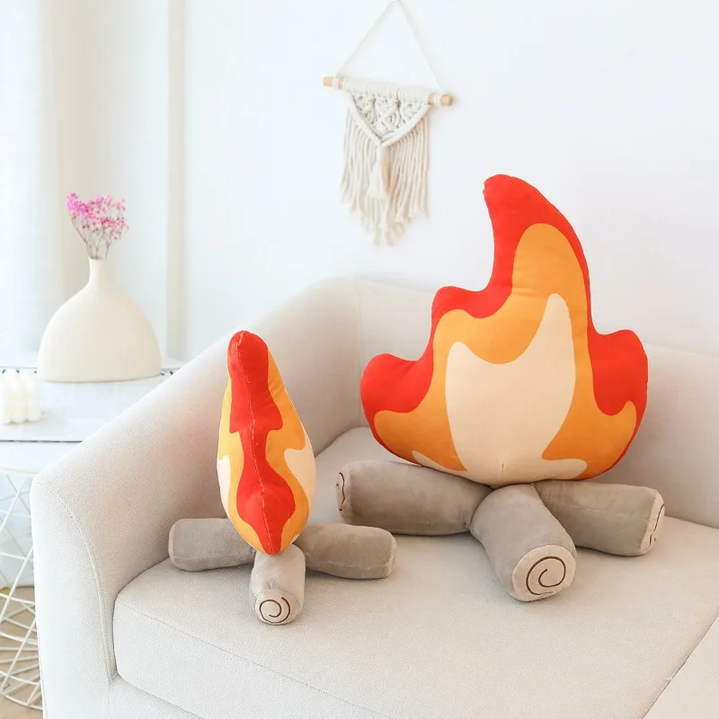 Simulated Wooden Campfire Plush Toys Fire Pile Stuffed Plushies Dolls Home Decoration Ornaments Photoshoot Props Children Gifts