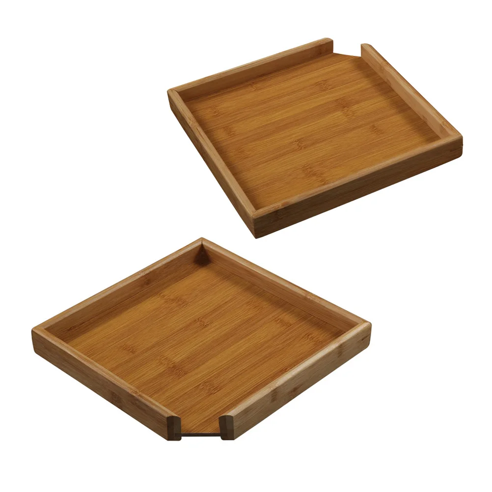 

1Pcs Bamboo Tea Tray Multifunctional Eco-Friendly for Countertop Kitchen Dresser Vanity Tabletop 15x15x2cm Khaiki