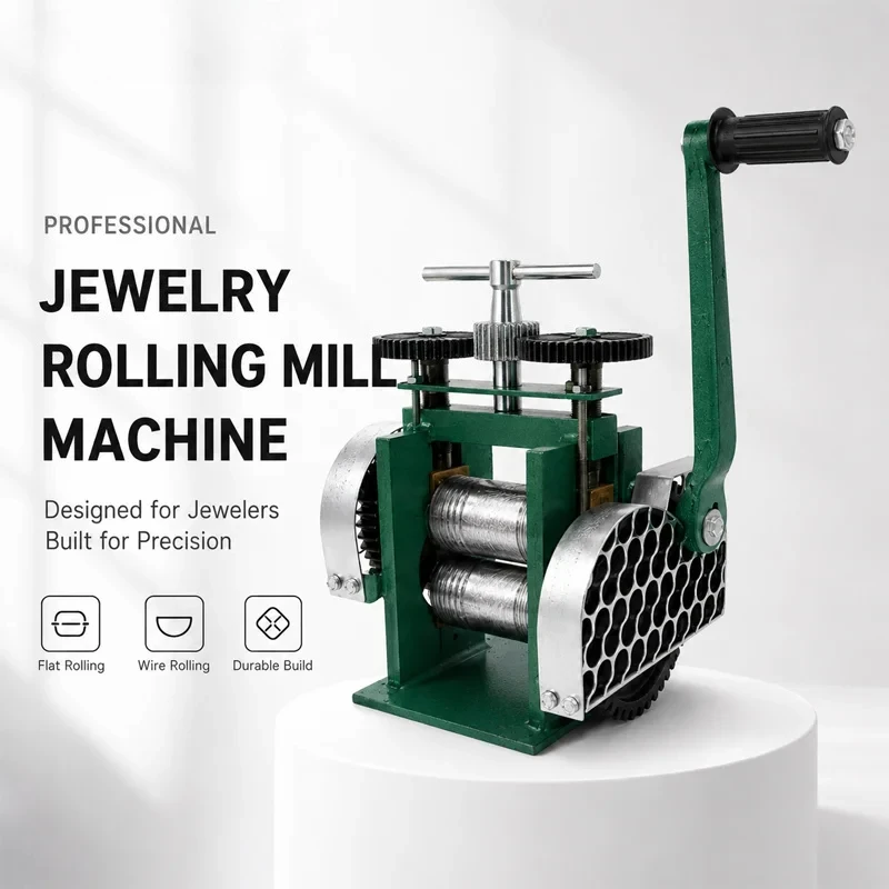 3 in 1 Jewelry Rolling Mill Machine Flat Square Half Round Wire Manual Metal Sheet Shaping Press Craft Tool Cast Iron Bas