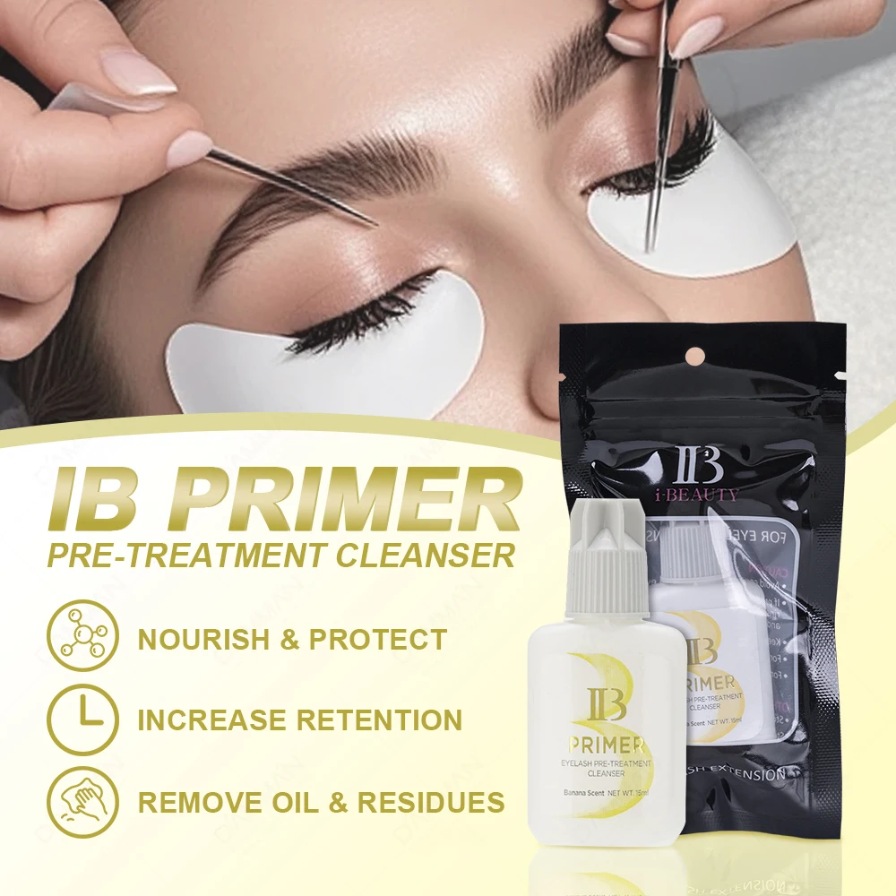 1Bottles 15ML Korea Original IBeauty Primer Glue Professional IB Clear Lash Extensions Glue Banana Scent False Lashes Adhesive