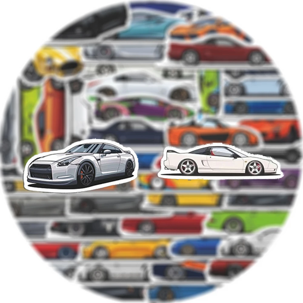 

10/30/70pcs Vintage Retrofit Racing Stickers Cartoon JDM Car Stickers Motorcycle Suitcase Phone Bike Cool Graffiti Decals Pack