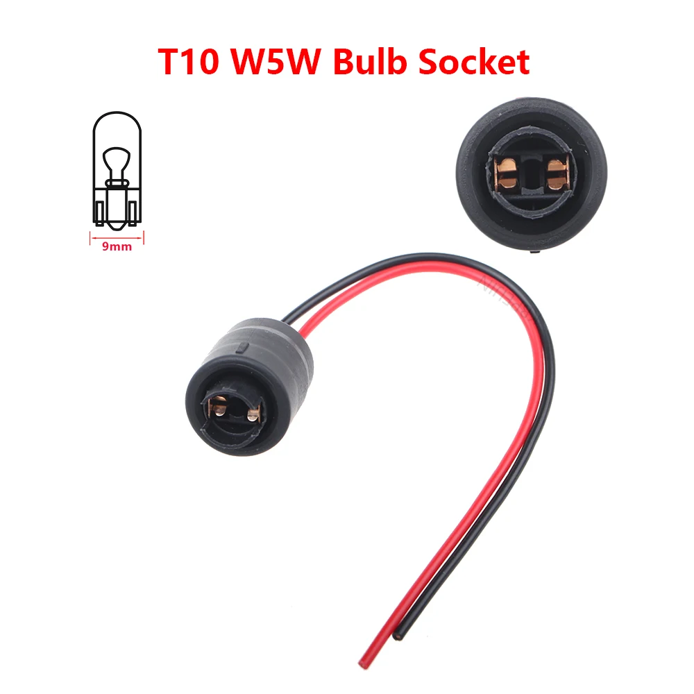 T10 Bulb Holder with Wires For VW Scirocco Jetta Bora Audi A4 A6 A8 Porsche Side Clearance Lights Socket Connector Wiring 2 PC