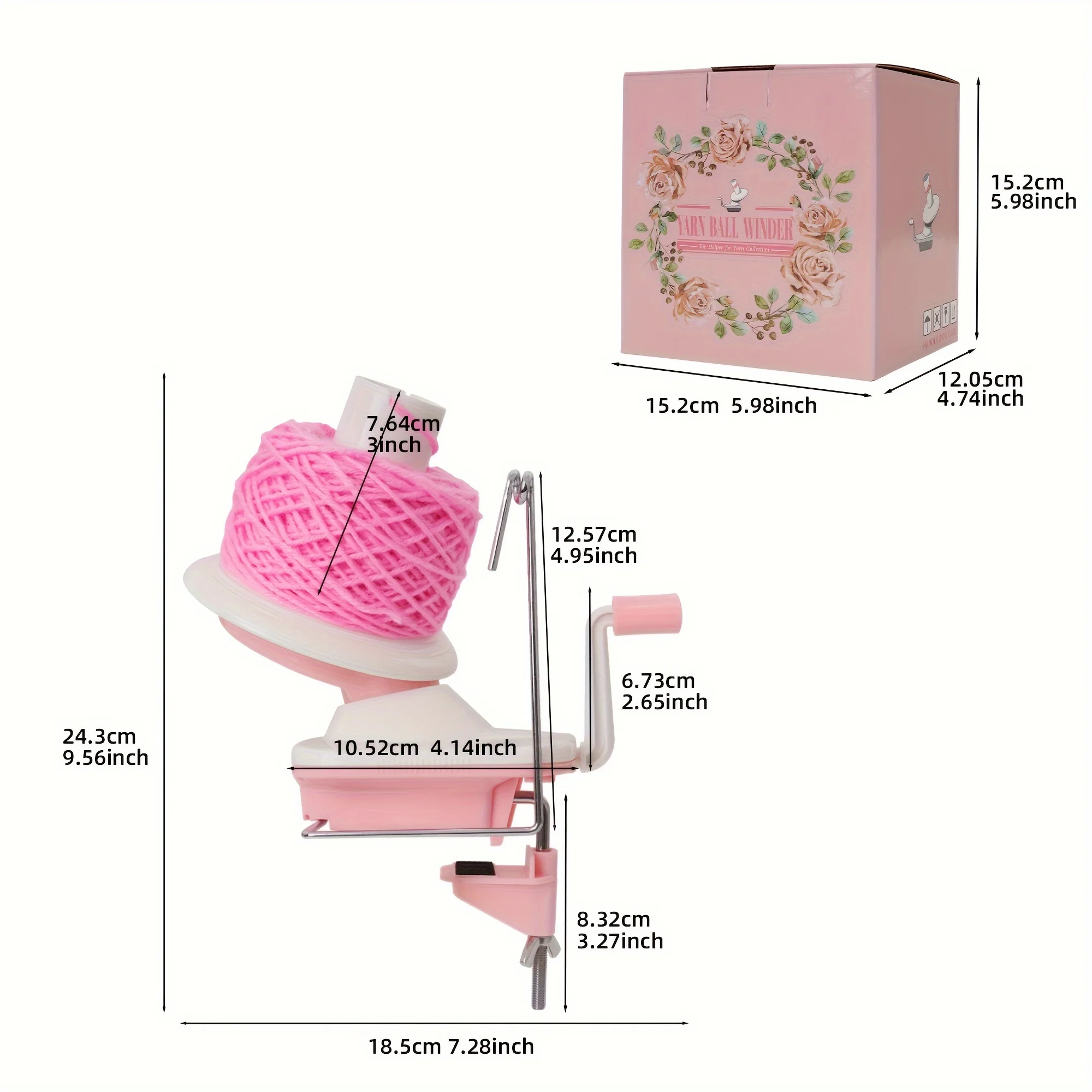 1PC Yarn Winder, Pink & Purple Hand Crank Ball Winder Machine, Knitting Crochet Thread Organizer Tool for Craft Enthusiasts