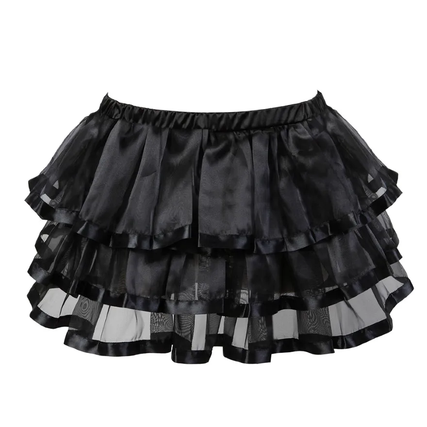 

Mesh Tutu Skirt Multilayer Striped Tutu Pettiskirt Showgirl Party Dance Mini Skirt 3 Layers Tulle Skirts Women Ball Gown