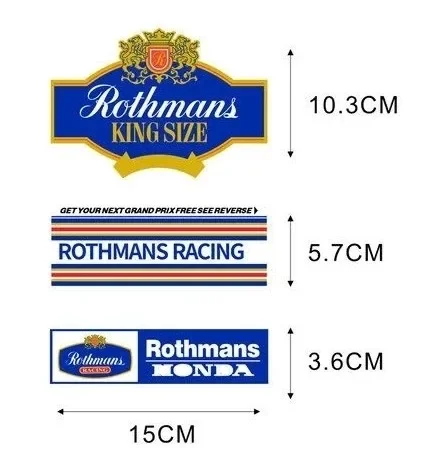 Rothmans Racing Sponsor Modified Sticker Motocross Motor Fuel Tank Decoration Decal For Suzuki Honda Kawasaki Ducati Yamaha