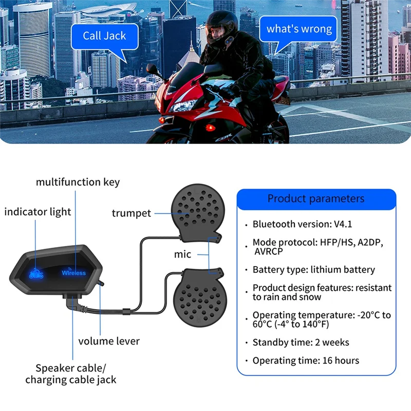 

High-Quality M01 Motorcycle Wireless Headset Bluetooth-Compatible 5.0 Helmet
