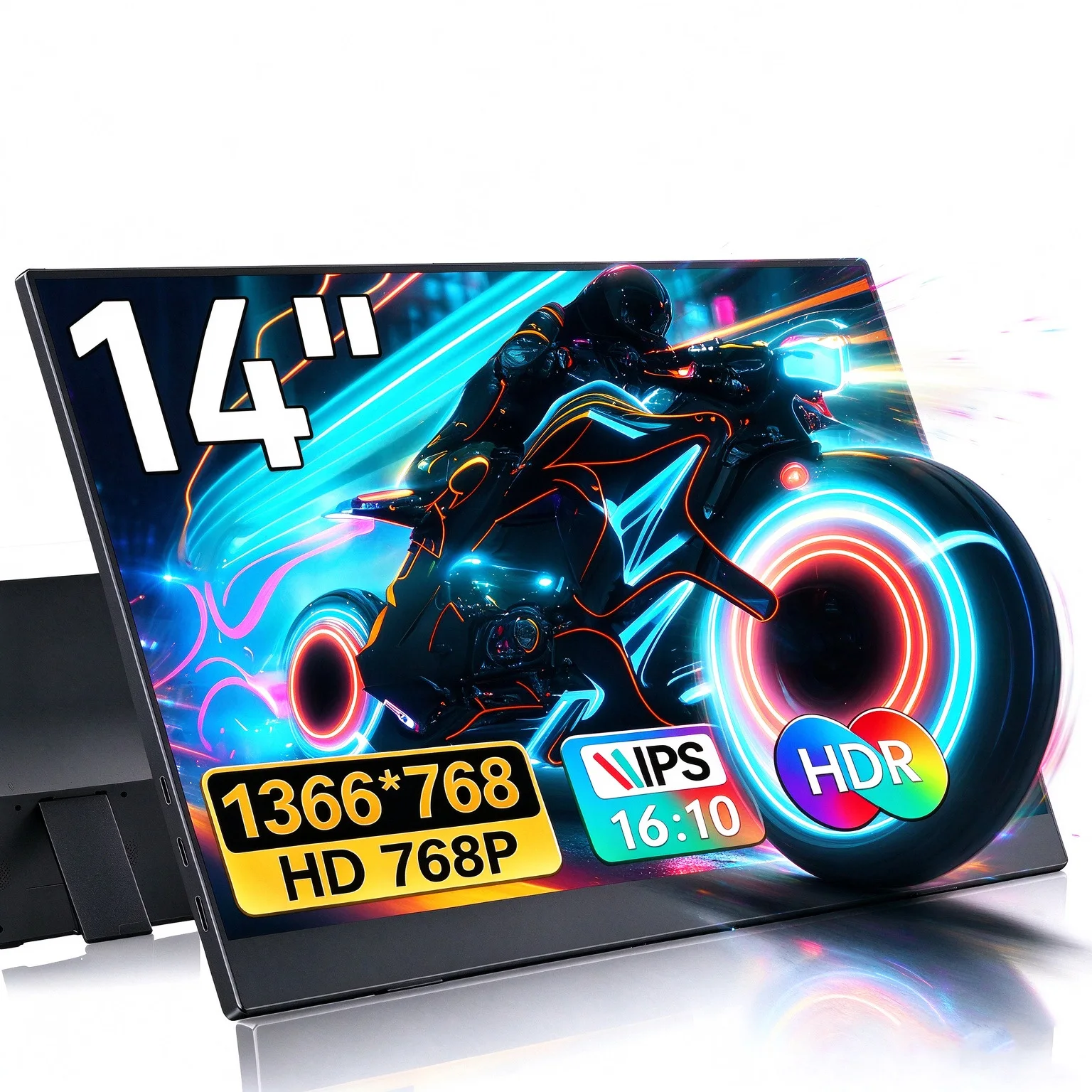 AHXJKA 14 Inch 60Hz Portable Monitor IPS 1366*768 HD 72%sRGB Ultra Slim Extended Display for Laptop Phone PS4/5 PC  Game Console