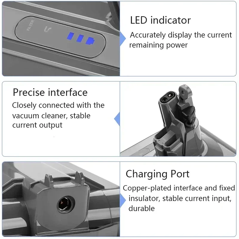 Novo para dyson sv12 6800mah 100wh bateria de substituição para dyson v10 bateria v10 absoluto fofo ciclone v10 carregador de bateria