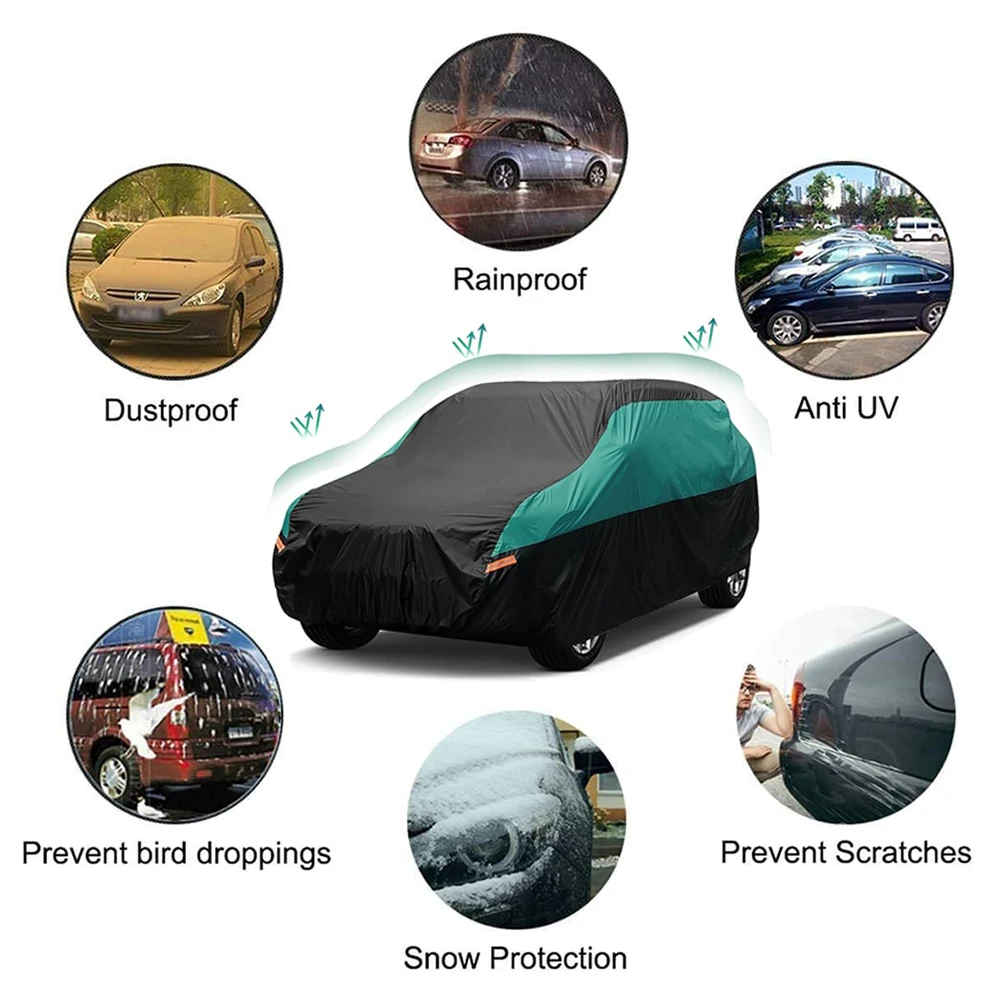 Kayme Universal Full Car Covers Outdoor Waterproof Sun Rain Snow UV Protectio Fit SUV/Sedan/Hatchback