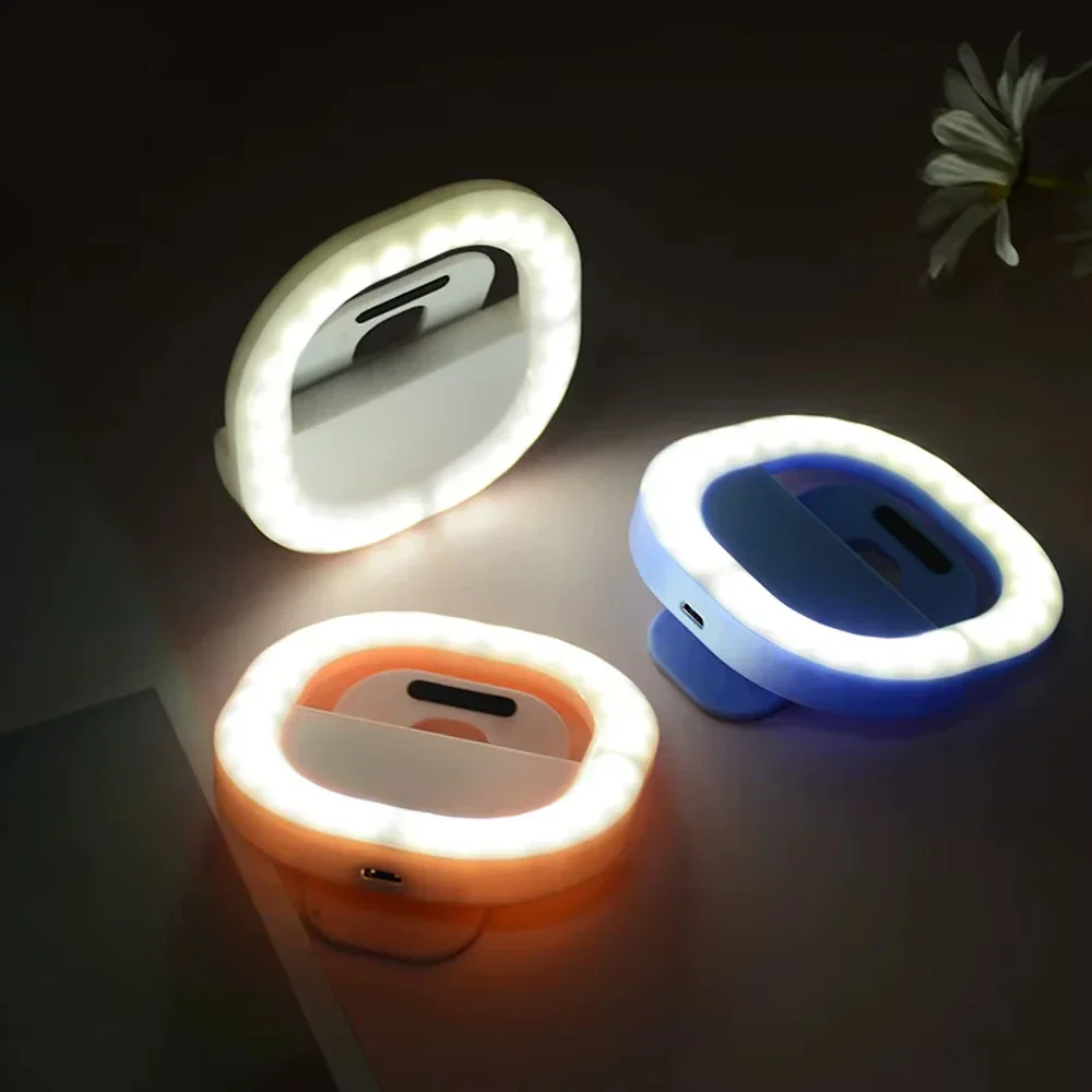 Phone Selfie Ring Light Portable Clip-On LED Fill Light for Live Streaming Selfie Photography TikTok Zoom Calls Video Conference